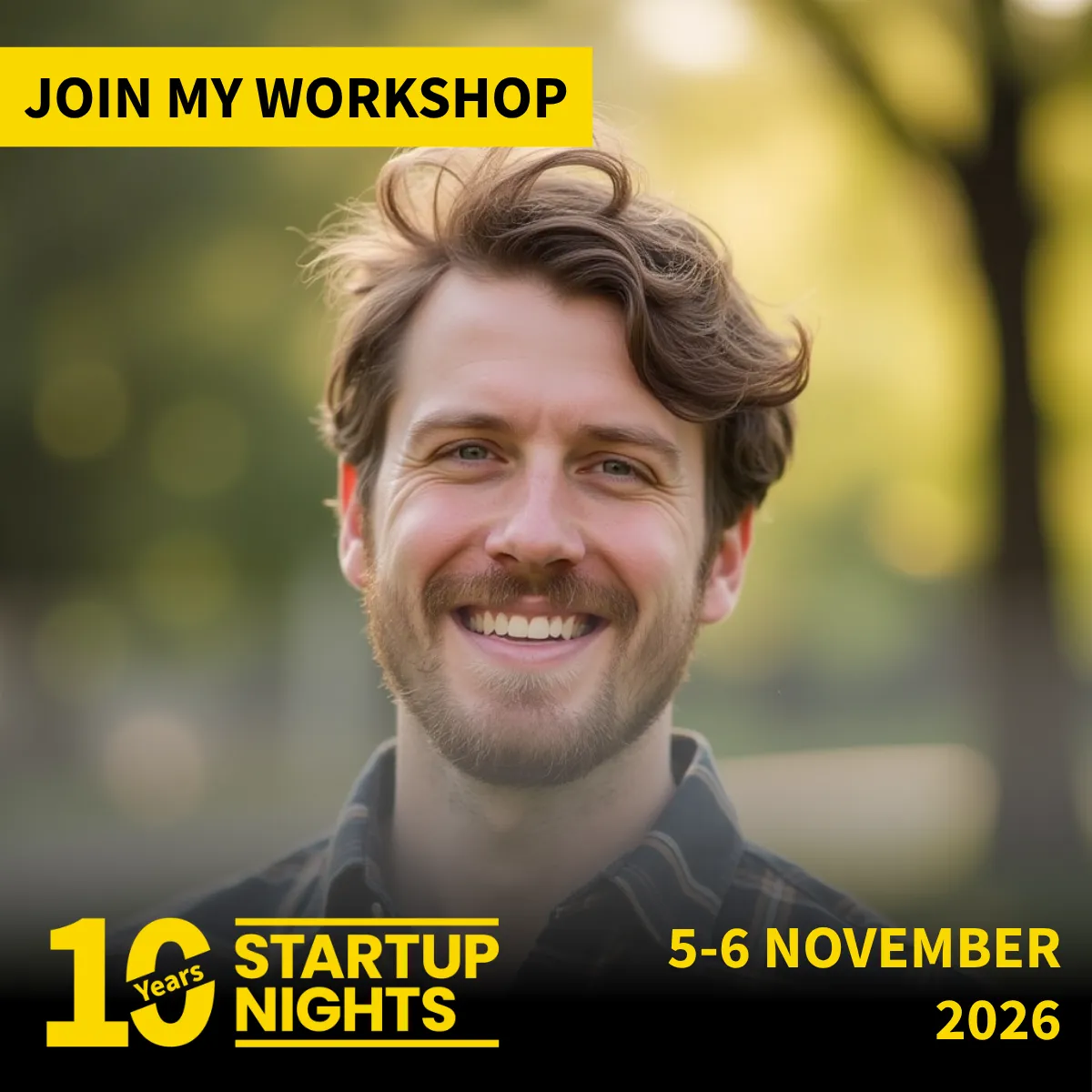 Startup Nights branded LinkedIn graphic example created with Go Spread
