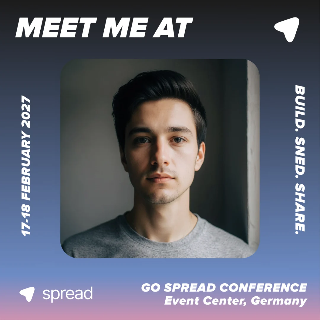 Go Spread Conference template with the photo area defined