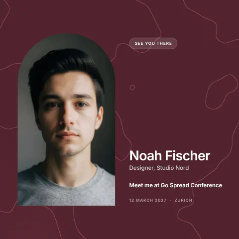 Arch event graphic template from the Go Spread Design Editor, square 1080 × 1080